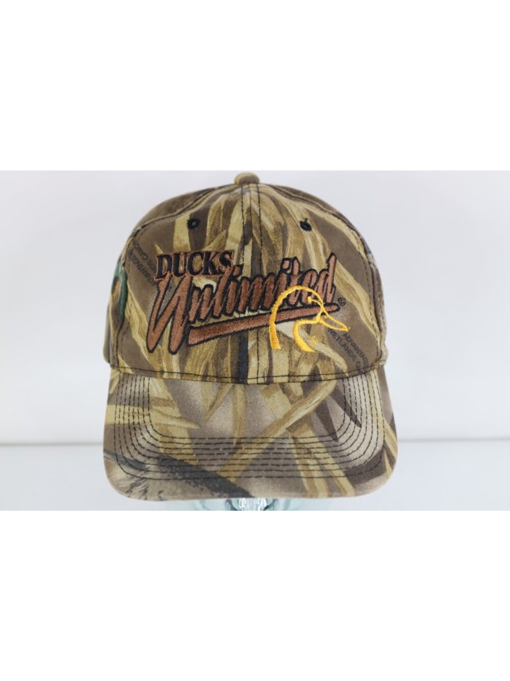 Vintage 90s Y2K Spell Out Jumbo Print Ducks Unlimited Camouflage Hat Cap Cotton